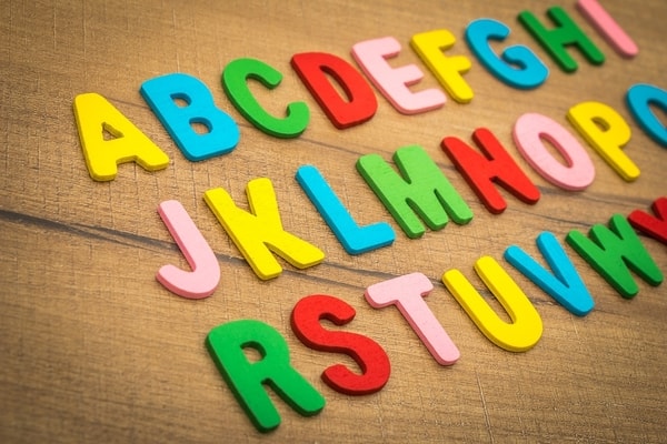 bright colored letters
